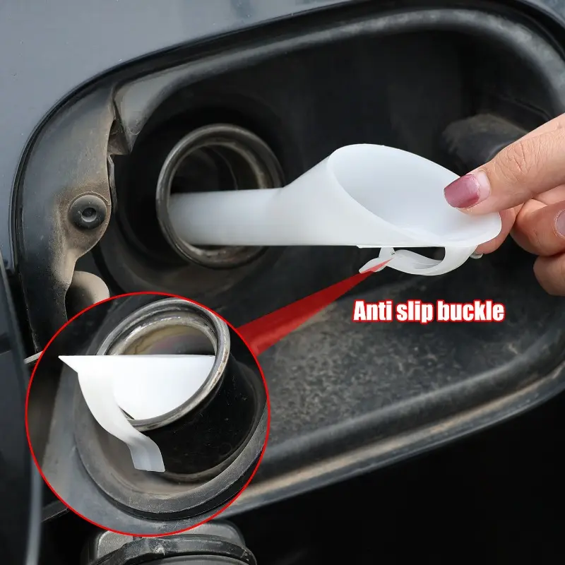 Petrol Fuel Filler Filling Funnel Tube Plastic White Long Spout Add Oil Fuel Glass Water Small Diameter Funnel Car Accessory