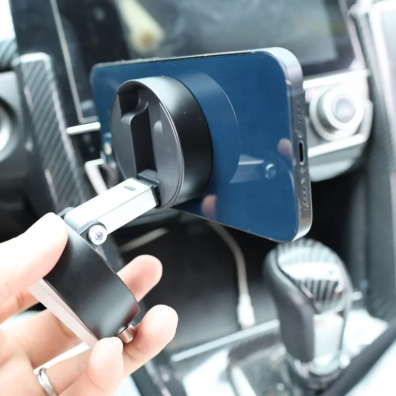 Double-sided Suction Cup Phone Holder Vacuum Magnetic Car Mount Foldable Lazy Bracket Interior Accessories for IPhone Android