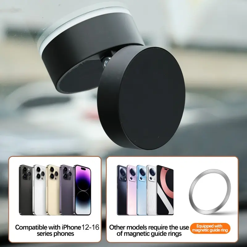 Double-sided Suction Cup Phone Holder Vacuum Magnetic Car Mount Foldable Lazy Bracket Interior Accessories for IPhone Android