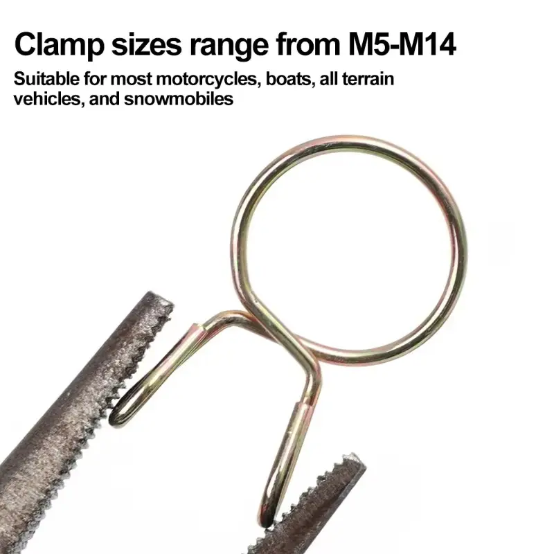 Petrol Hose Spring Clamps 5~14mm Zinc Plated Pipe Clips Fuel Line Petrol Pipe Fuel Hose Clamp for Car Motorcycle Boats 30pcs