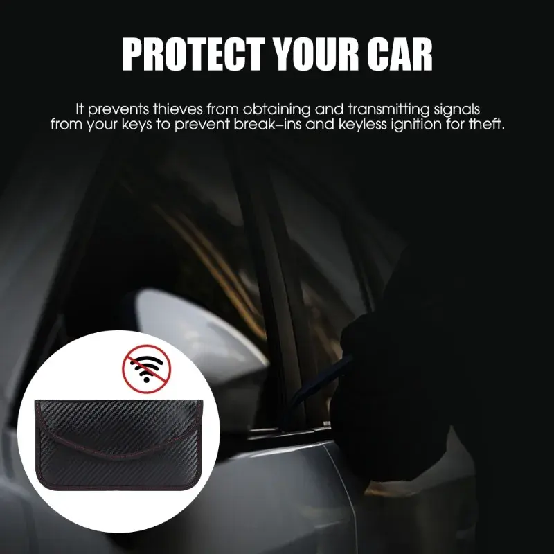 2-1pcs Car Key Signal Blocking Shield Case Faraday Bag Protector Pouch Signal Blocker Case RF Signal Safe Lock Bag for Car Keys