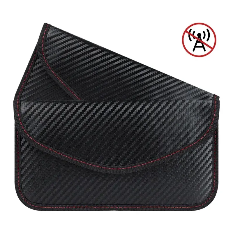 2-1pcs Car Key Signal Blocking Shield Case Faraday Bag Protector Pouch Signal Blocker Case RF Signal Safe Lock Bag for Car Keys