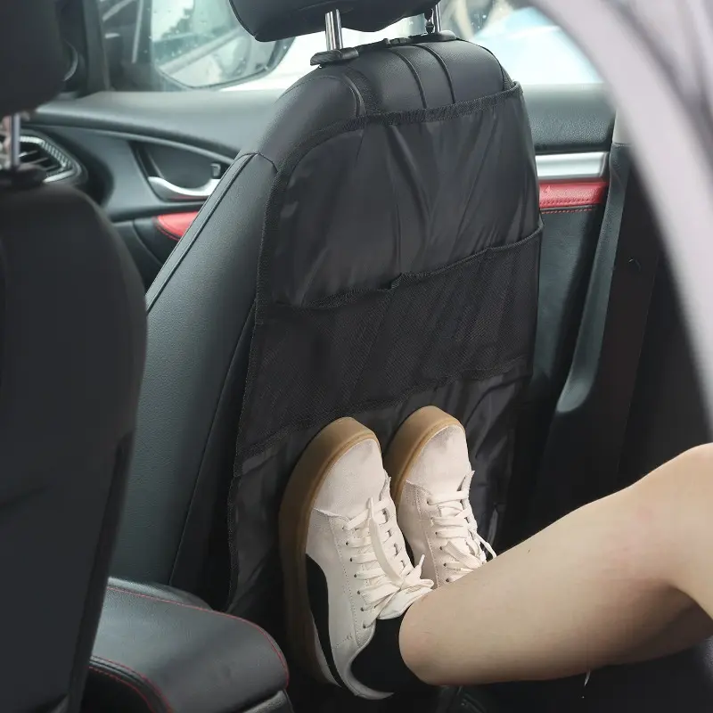 Car Back Seat Cover for Kids with 3 Pocket Storage Organizer Waterproof Kick Mats Backseat Protector Seat Back Kick Protector