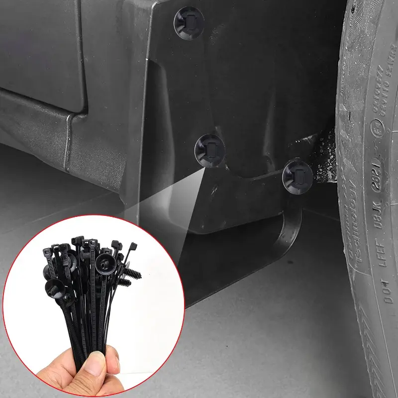 Nylon Cable Tie Buckle Automotive Wiring Harness Base Fix Car Fender Trunk Engine Guard Panel Wire Management Secure