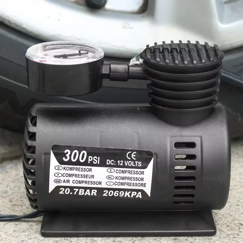 12V 300PSI Electric Inflator Mini Air Compressor Car Electric Tire Air Inflator Pump Electric Air Pump with Pressure Check Gauge