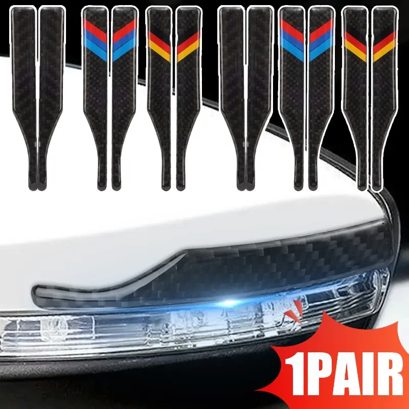 Universal Carbon Fiber Car Side Mirror Guard Anti-Collision Strip Reflective Protection Trim Scratch Proof Accessories