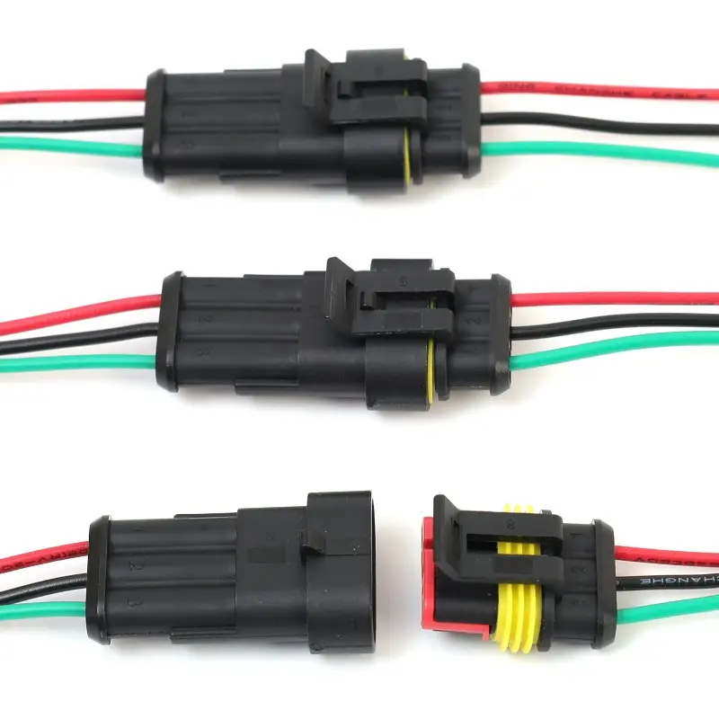 3P Way Waterproof Electrical Auto Connector Male Female Plug with Wire Cable Harness for Car Motorcycle 1.5 Series HID