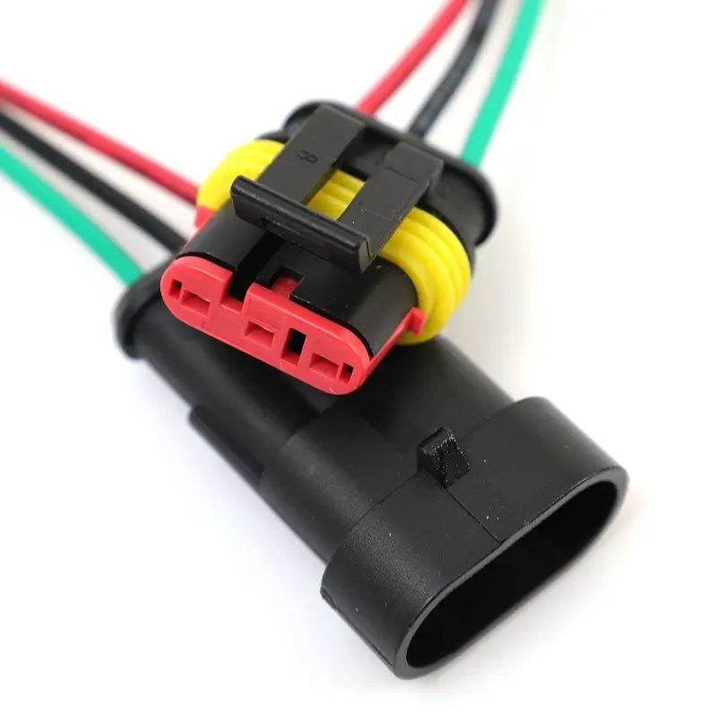3P Way Waterproof Electrical Auto Connector Male Female Plug with Wire Cable Harness for Car Motorcycle 1.5 Series HID