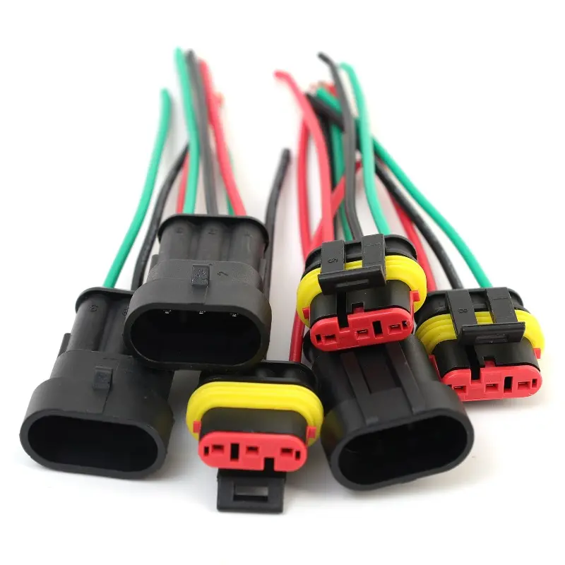 3P Way Waterproof Electrical Auto Connector Male Female Plug with Wire Cable Harness for Car Motorcycle 1.5 Series HID