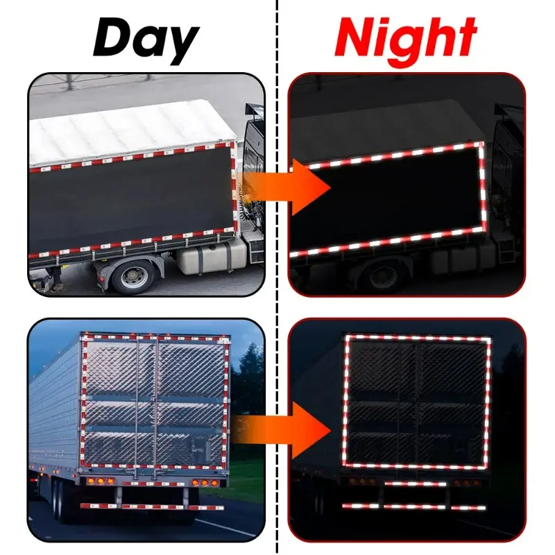 Car Truck Reflective Stickers Safety Mark Warning Tape Warning Night Light Sticker for Car Pickup Truck Lorry