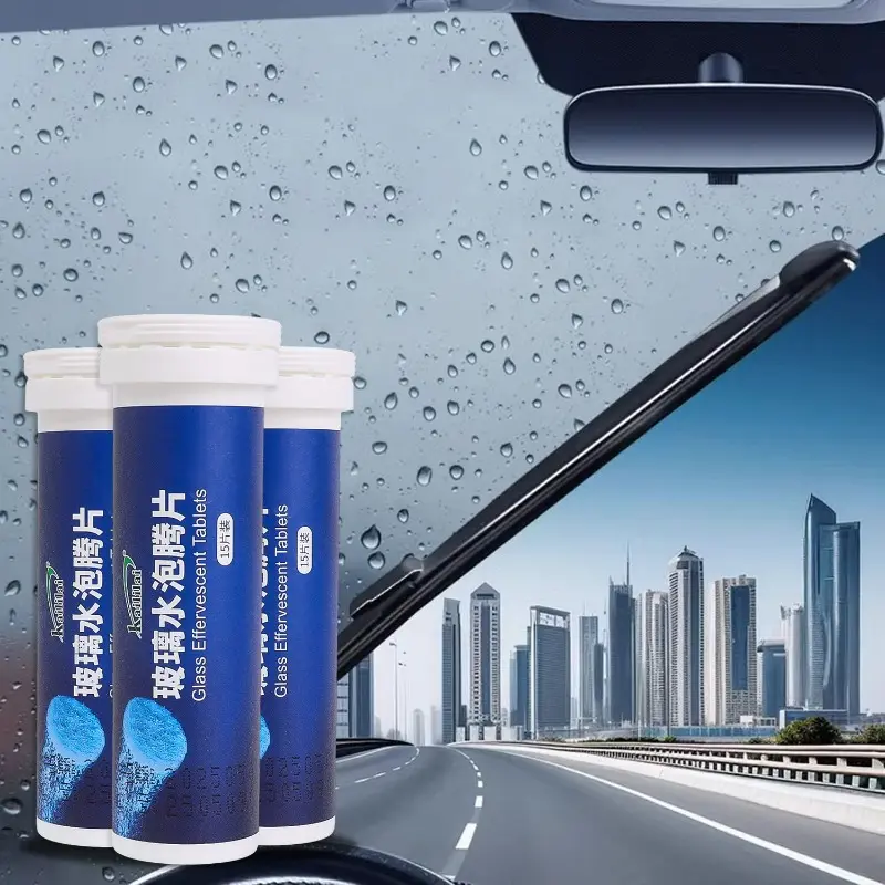 15pcs Solid Cleaner Car Windscreen Cleaner Effervescent Tablet Auto Wiper Glass Solid Cleaning Concentrated Tablets Detergent