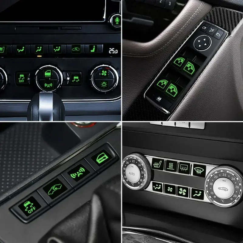 Luminous Rocker Switch Label PVC Car Sticker Truck Instrument Circuit Panel Decal Decoration Car Styling Accessories Marine Boat