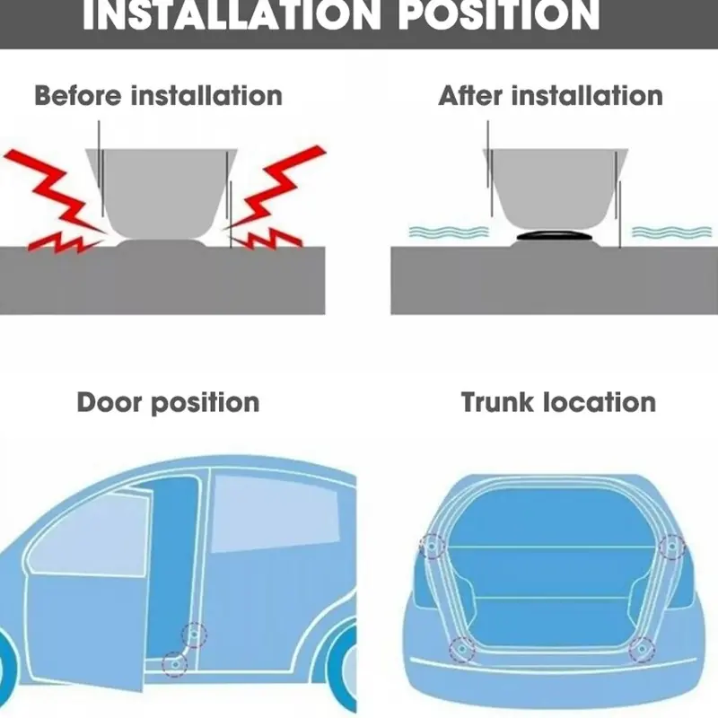 Car Door Anti-collision Silicone Pad Self-adhesive Sticker Door Closing Soundproof Silent Buffer Gasket Car Accessories