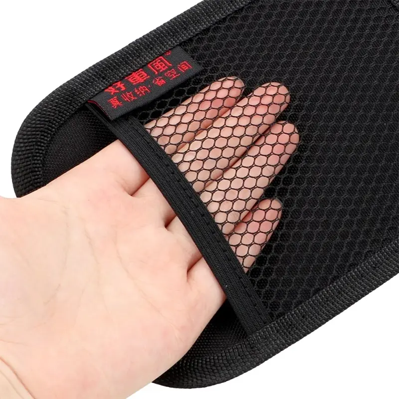 S/L Car Net Pocket Leather Oxford Fabric Mesh Bag  Coins Keys Storage Net Bag Car Interior Organizer Stowing Tidying