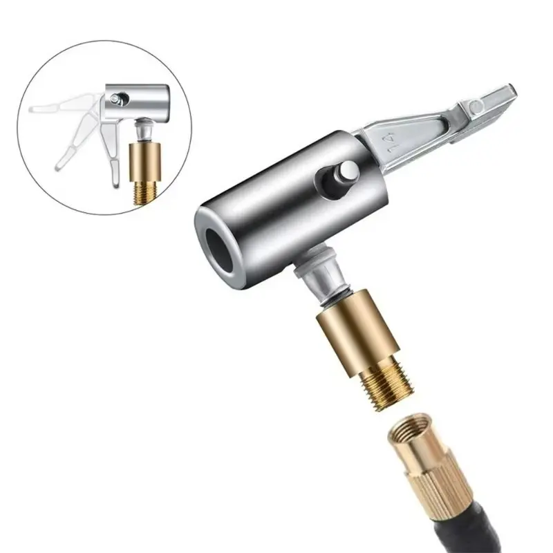Car Tire Nozzle Clamp Portable Inflatable Pump Connector for Tyre Air Chuck Compressor Hose Repair Valve Adapter Clip