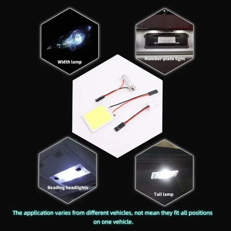 10-1pcs T10 Car Led Cob 48SMD White Parking Bulb Auto Interior Wedge Reading Lamp Door Dome Festoon License Plate Light