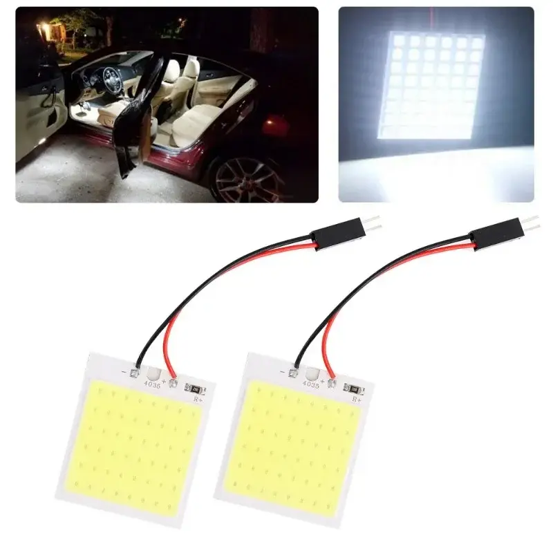 10-1pcs T10 Car Led Cob 48SMD White Parking Bulb Auto Interior Wedge Reading Lamp Door Dome Festoon License Plate Light