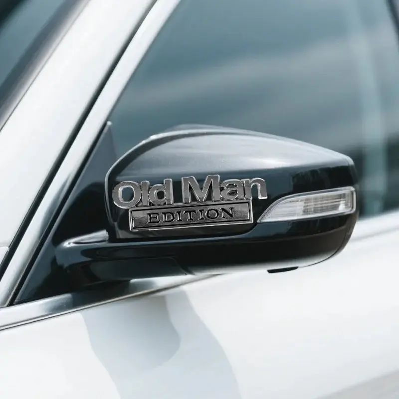 New Old Man Edition Metal Car Sticker Badges for Car Trunk Door Decoration Badges Old Man Logos Car Decals Motorcycle Decoration