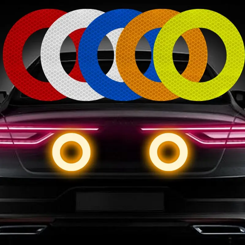 2pcs Car Reflective Sticker Aoto Rear Bumper Stickers Safety Anti-Scratch Sticker Exterior Accessories Reflective Strips