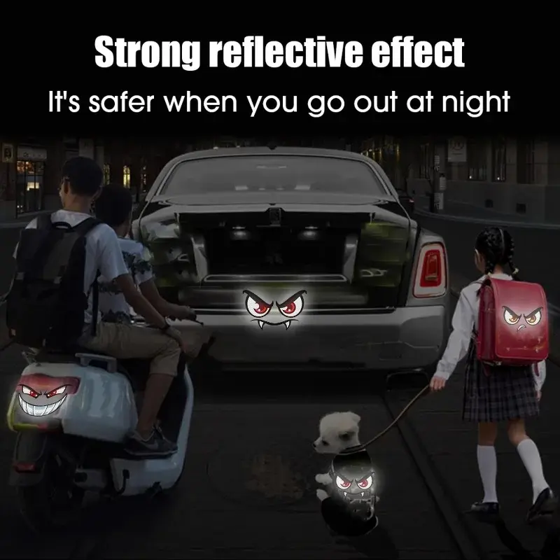 Devil Eye Reflective Motorcycle Stickers Waterproof DIY Motorbike Helmet Tail Box Tank Fairing Night Safety Warning Decor