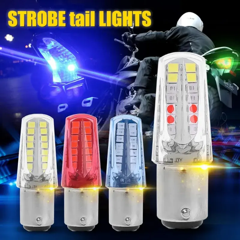 1157 BAY15D LED Flashing Brake Light Motorcycle Strobe Warning Taillights 32 SMD High Light DRL Reverse Parking Signal Lamp