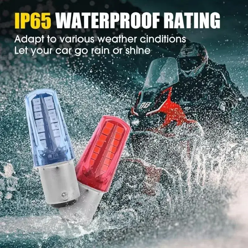 1157 BAY15D LED Flashing Brake Light Motorcycle Strobe Warning Taillights 32 SMD High Light DRL Reverse Parking Signal Lamp