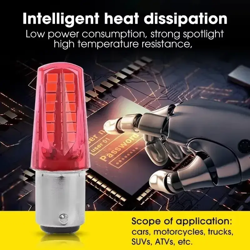 1157 BAY15D LED Flashing Brake Light Motorcycle Strobe Warning Taillights 32 SMD High Light DRL Reverse Parking Signal Lamp