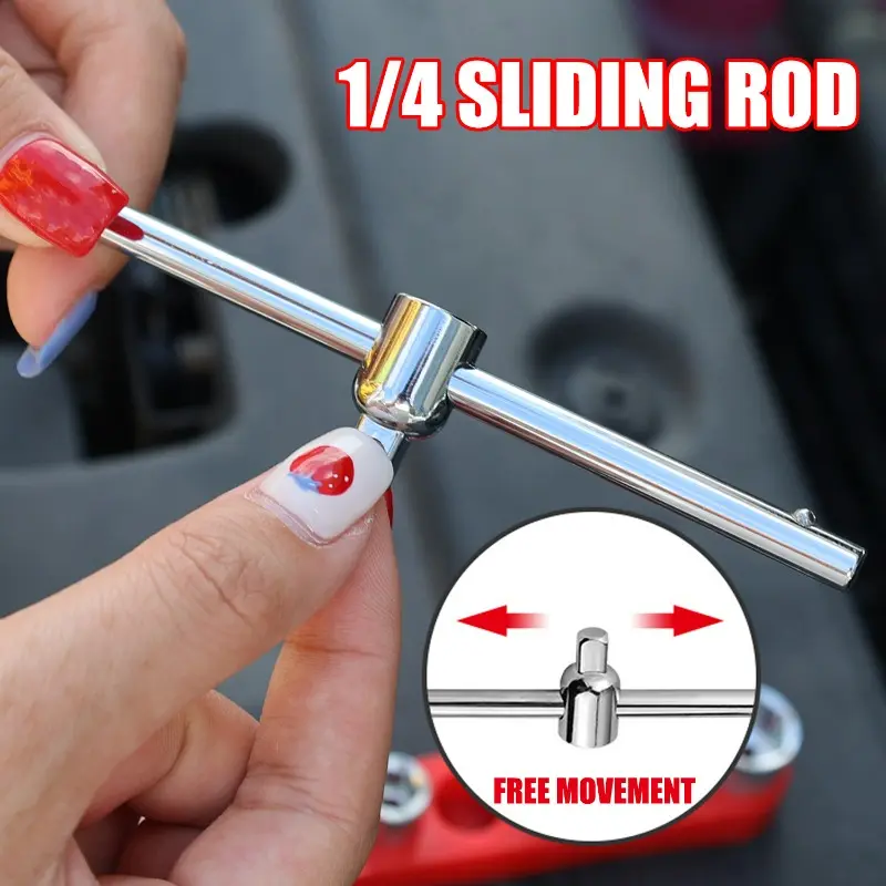 150 MM Spanner 1/4-Inch Female Square Drive Handle Socket Wrench for Small Flying Ratchet Wrenches Slide Rod AD Connectors