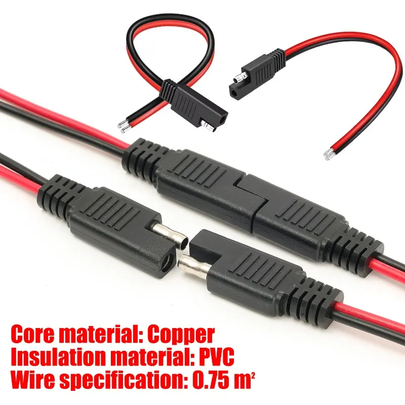 SAE Connector Extension Cable SAE Quick Connector Disconnect Plug Power Automotive Extension Cable Solar Panel Cable Wire