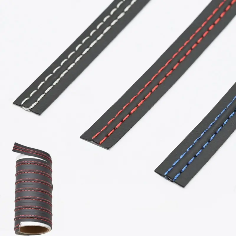 Car Interior Moulding Trim Self-adhesive Dashboard Leather Decorative Line Red Blue DIY Braid Strip Universal Sticker Decor