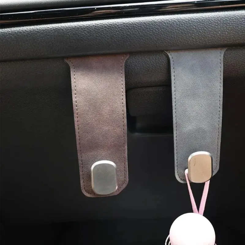 New Alloy Suede Glove Box Hook for Car Passenger Side No Drilling Hanger Accessories Coffee Takeout Bag Holder Organizer