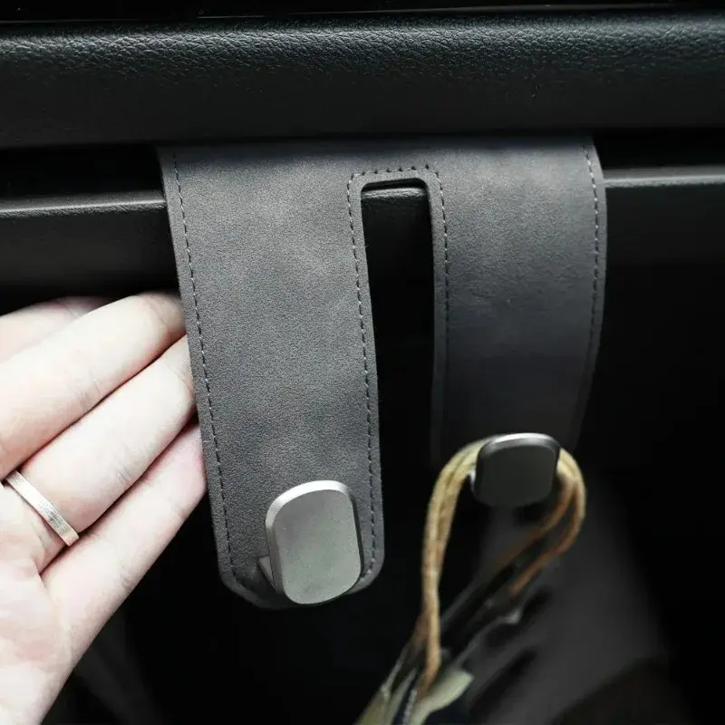 New Alloy Suede Glove Box Hook for Car Passenger Side No Drilling Hanger Accessories Coffee Takeout Bag Holder Organizer