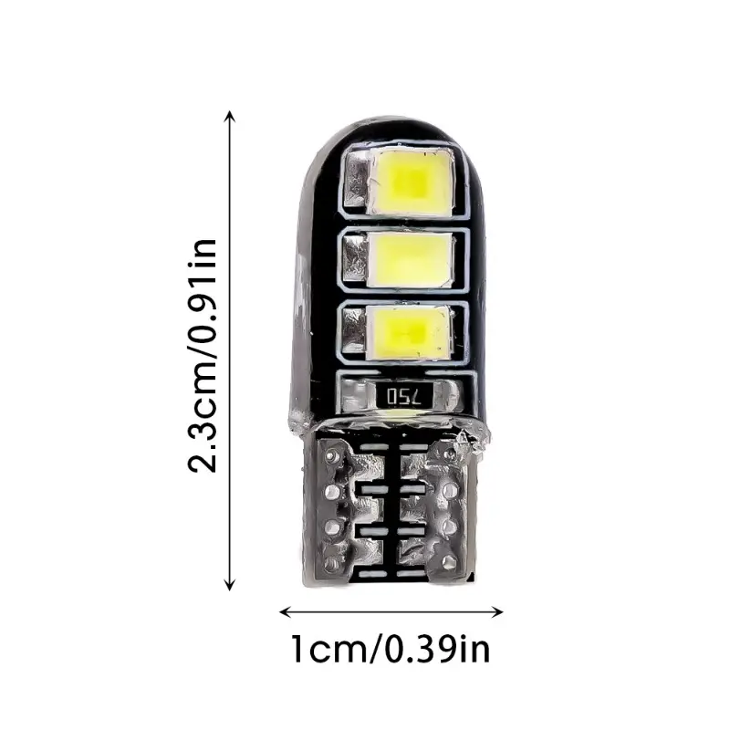 10-1pcs T10 W5W SilicaGel 6 SMD LED Car Interior Reading Dome Light Wedge Parking Bulb Turn Side Lamp White License Plate Lights