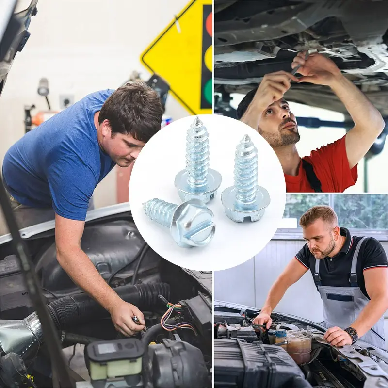 6mm Carbon Steel Self-Tapping Screws for Car Bumper Fender Full Thread Phillips Head Engine Bolts Auto Body Fasteners