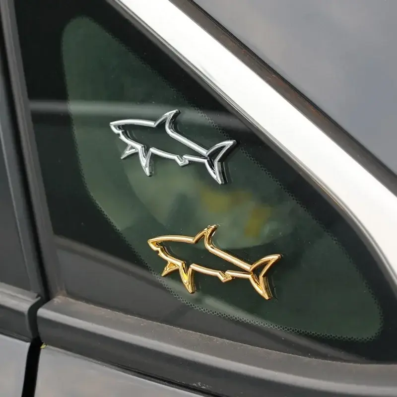 3D Metal Car Styling Sticker Hollow Fish Shark Emblem Badge Decals Automobiles Motorcycle Computer Fuel Cap Accessories Decals