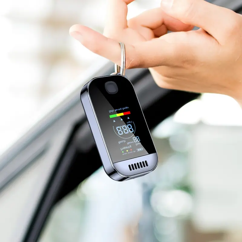 New Digital Breath Alcohol Tester Professional Breathalyzer with LCD Display USB Rechargeable Electronic Alcohol Tester Keychain