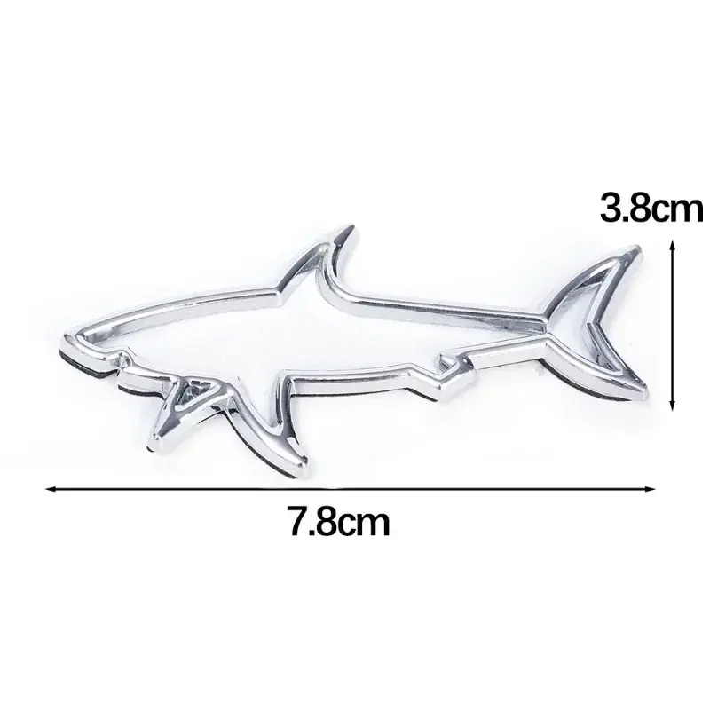 3D Metal Car Styling Sticker Hollow Fish Shark Emblem Badge Decals Automobiles Motorcycle Computer Fuel Cap Accessories Decals