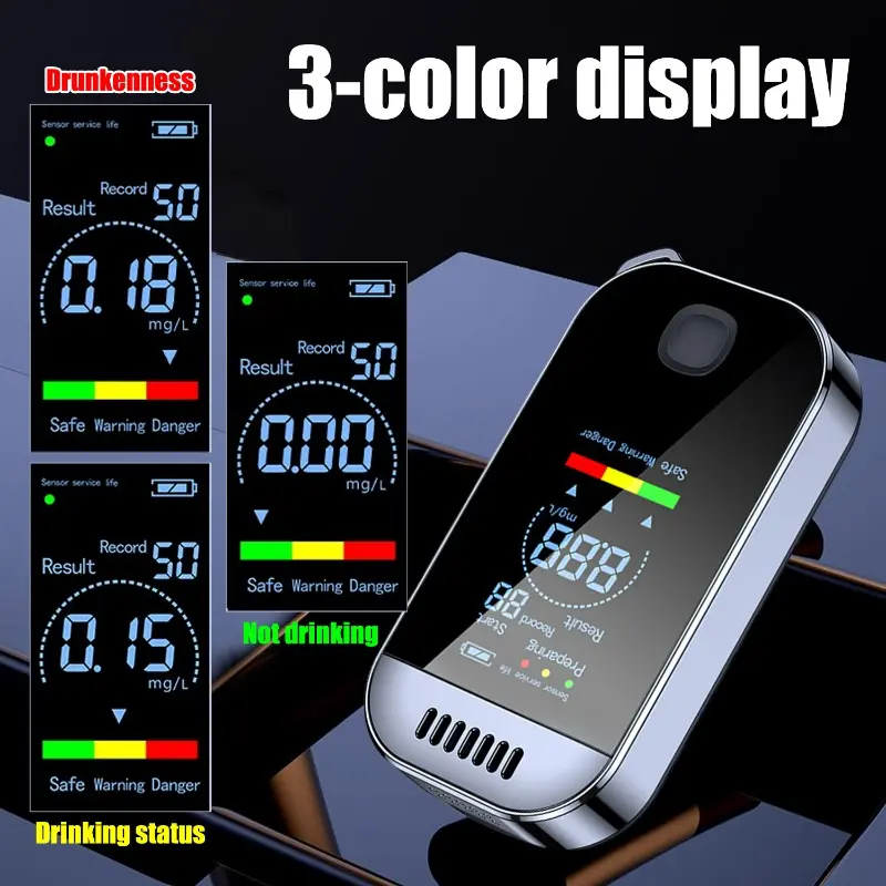 New Digital Breath Alcohol Tester Professional Breathalyzer with LCD Display USB Rechargeable Electronic Alcohol Tester Keychain