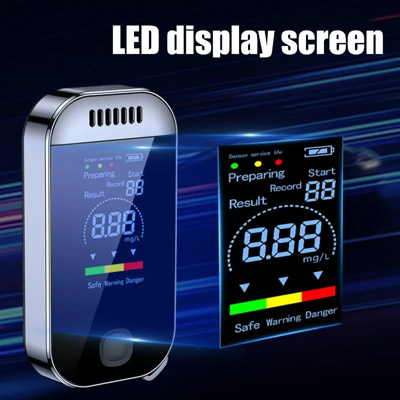 New Digital Breath Alcohol Tester Professional Breathalyzer with LCD Display USB Rechargeable Electronic Alcohol Tester Keychain