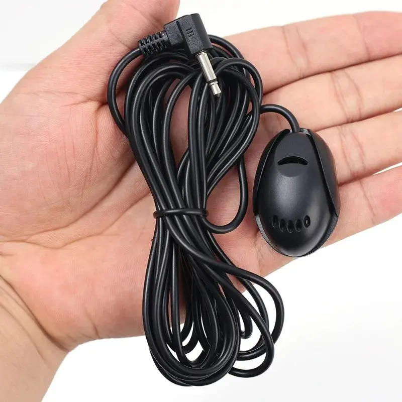 Car Microphone Mini 3.5mm Wired Microphone for Car Stereo Audio Hands-free Mic for DVD Radio Player Paste Type Mini Microfono