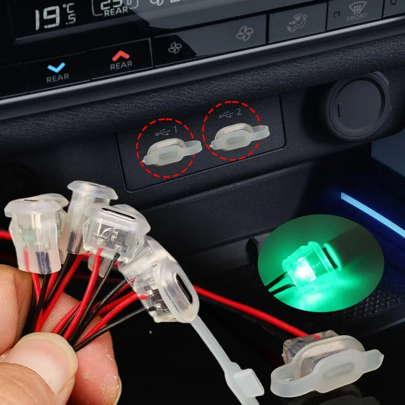 3A 5V Type-C Potting Receptacle IP67 Waterproof 2Pin Bare Wire DIY Connector for Automotive Medical Equipment Charging
