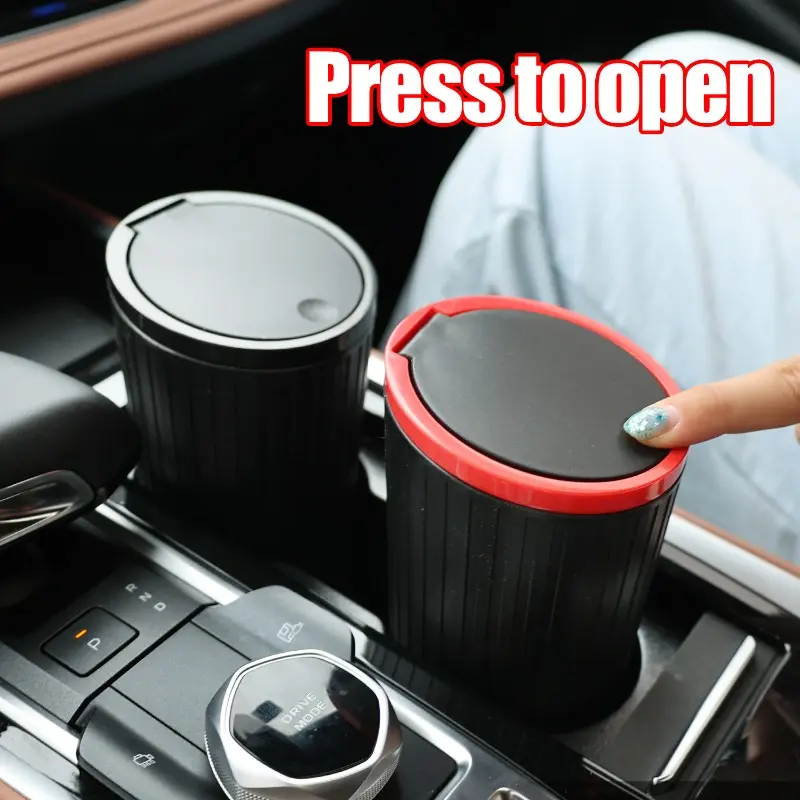 Universal Car Trash Bin Can Mini Auto Dust Organizer Car Interior Rubbish Bag Garbage Container Storage Box Bucket Auto Accessor