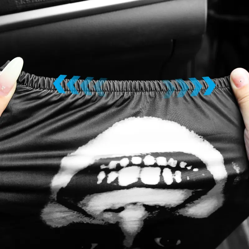 Elastic Skull Car Headrest Cover Halloween Horror Stretch Universal Funny Scary Pillow Case Auto Seat Accessories 2025