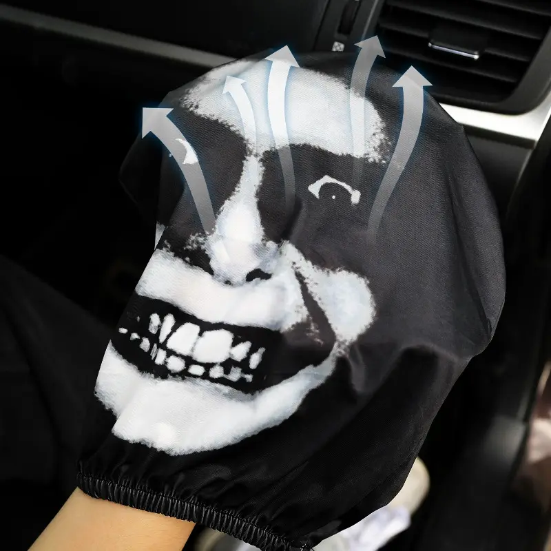 Elastic Skull Car Headrest Cover Halloween Horror Stretch Universal Funny Scary Pillow Case Auto Seat Accessories 2025