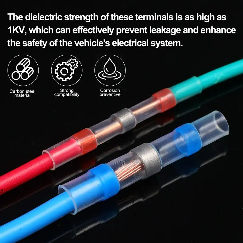 Waterproof Heat Shrink Wire Connectors Solder Seal Sleeve for AWG22-18 Quick Splice Electrical Terminals