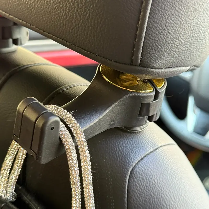 Multi-functional 2 in 1 Car Hook Hidden Multifunctional Rear Headrest Hook Car Rear Phone Holder Lock Type Mobile Phone Holder