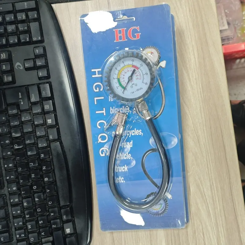 220PSI Car Motorcycle Multifunctional Tire Air Pressure Monitoring Gauge Tester Air Compressor Dial Meter Inflator Pump Tools
