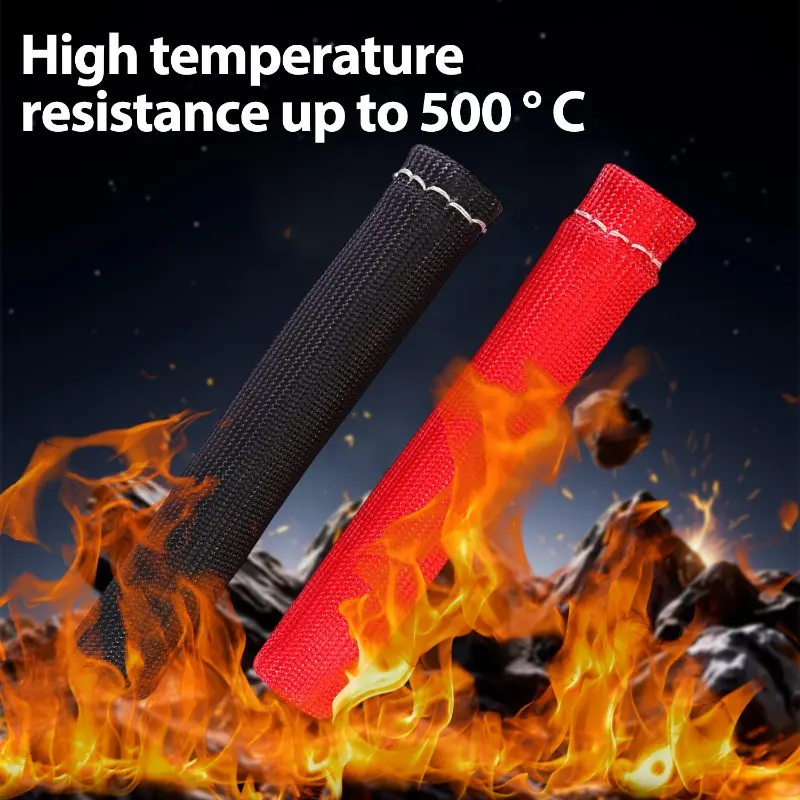Car Sleeve Heat Shield Cover 2500 Degree Spark Plug Wire Boots Protector Spark Plug Cable Heat Insulation Wrap Titanium Fiber