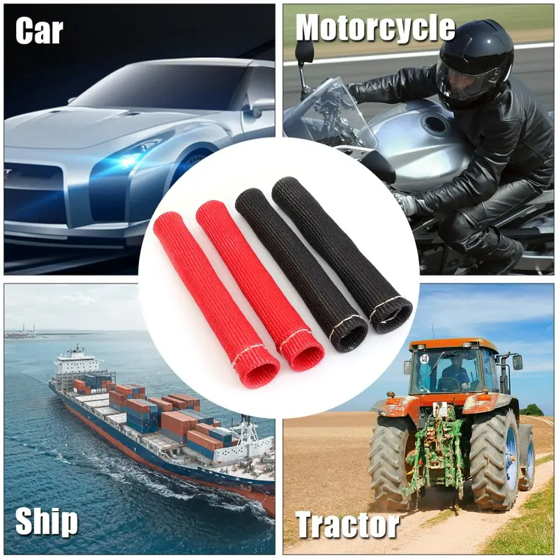 Car Sleeve Heat Shield Cover 2500 Degree Spark Plug Wire Boots Protector Spark Plug Cable Heat Insulation Wrap Titanium Fiber
