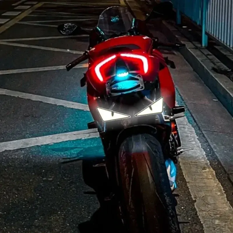 Universal Motorcycle LED Devil'Eyes Lights Demon Eyes Headlight Motorcycle Mini Projector Lens Lamp Car Decoration Lights